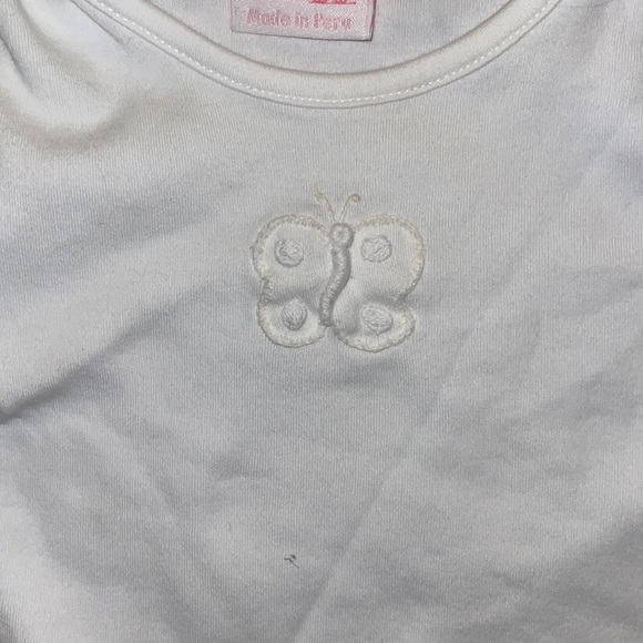 Frumpy Rumps 9 months matching set. Butterfly embroidery top ruffle diaper cover - Picture 4 of 7